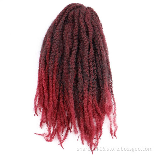 wholesale 18 inch 100gram afro kinky curly twist braiding hair crochet afro kinky marley braiding hair